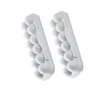 Tofficu 2pcs Plastic Egg Carrier Box with Lid 12-grid Stackable Egg Storage Containers for Fridge Prevents Collision and Breakage for Home Use