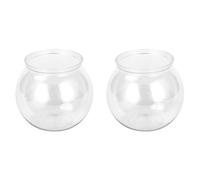 Tofficu 2pcs Plastic round Fish Bowl Fish Tank Simple to Decorate Provide A Safe Place for Little Household DIY Miniature Water Garden