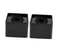 Tofficu 2Pcs Portable Abs Microphone Logo Flag Station Small Square Interview Mic Stand with Sponge Protection Lightweight Black Microphone Logo Holder for Reporters and Live Broadcasts