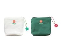 Tofficu 2pcs Portable Canvas Storage Bags Multifunctional Data Cable Storage Pouch Practical Coin Bags with Lightweight Design for Hanging and Travel Random Color