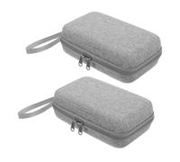 Tofficu 2Pcs Portable Makeup Brush Storage Organizer Large Capacity Cosmetic Pouch for Travel Mini Suitcase Design Versatile Toiletry Case for Women Grey Color