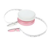 Tofficu 2pcs Portable Mini Retractable Tape Measure for Body Measurements Soft Pearl Leather Material Lightweight Pocket Measuring Tape for Tailoring Travel and Home Use in Pink and White