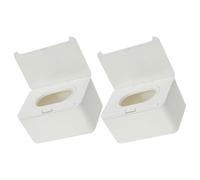Tofficu 2pcs Portable Wipe Box Dispenser with Compact Design Plastic Material Refillable Wipes Container Suitable for Indoor and Outdoor Use Modern Simple Style