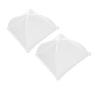 Tofficu 2pcs Premium Food Tent Multi-Functional Food Cover White Foldable Metal Gauze Mesh Keeps Clean Beautiful Design for Barbecues and Camping