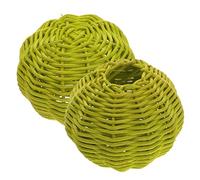 Tofficu 2Pcs Rattan Lamp Shades Dust Woven Lampshade Covers for Table Lamps Durable Protective for Living Room Bedroom Study Room Decor