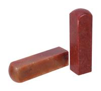 Tofficu 2pcs Red Soapstone Stamp Blanks for Calligraphy Seal Carving Name Stamp Stone Blocks for DIY Ink Crafting and Brush Painting Accessories