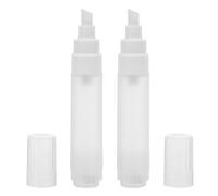 Tofficu 2pcs Refillable Empty Paint Marker Pens, 8mm Flat Head Tube | Plastic Build, Replaceable Part Design, for Crafts, Paper, Equipment, Classroom Projects