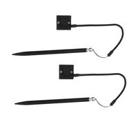 Tofficu 2pcs Resistive Screen Devices Handwriting Stylus Pen with Anti-loss Spring Rope Fixed Base Design Wide Compatibility for Smartphones Tablets Black Metal