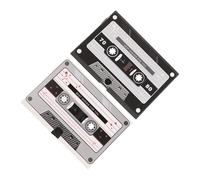 Tofficu 2pcs Retro Cassette Tape Voice Recording Graduation Greeting Cards with Recordable Message Chip, Vintage Style Birthday and Thank You Cards for Students