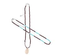 Tofficu 2pcs Shell Pendant Necklace Seashell Charm Necklace Beach Inspired Plastic Lightweight Comfortable to Wear for Women and Young Adults Island Getaway Vacation