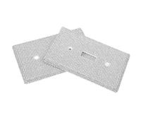 Tofficu 2pcs Shiny Rhinestone Single Toggle Light Switch Cover Plates Silver Decorative Wall Plate for Home Decor, Kitchen Bathroom Wall Switch Decorative Accessories