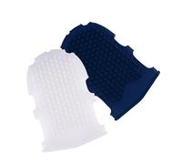 Tofficu 2pcs Silicone Massage Glove Bath Brush for Body Exfoliating and Spa Massage, Semi- White Dark Blue Silicone Bathing Accessories for Relaxing Skin Care