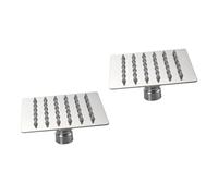 Tofficu 2pcs Square Stainless Steel Rainfall Showerhead Ultra Thin Design High Pressure Waterfall Spray Durable Resistant Bathroom Fixture with Outlets for Modern Decor