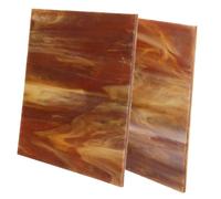 Tofficu 2pcs Stained Glass Sheet Iridescent Color Kit for Tiles Material Home Decor Stained Glass Supplies Decoration Art Supplies Brown