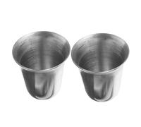 Tofficu 2pcs Stainless Steel Religious Communion Cups Silver Metal Church Cups Stackable for Worship and Ceremony