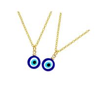 Tofficu 2pcs Stylish Evil Eye Pendant with 1 Gold Plating and Blue Glaze, Creative Unisex Design to Ward off Negative Energy, for Daily Wear
