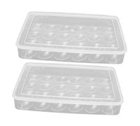 Tofficu 2Pcs Transparent Refrigerator Egg Holder with Egg Storage Container for Freshness and Space Saving Easy Clean for Home Kitchen Organization