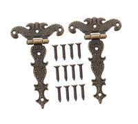 Tofficu 2pcs Vintage Zinc Alloy Decorative Butt Hinges Retro Bronze Finish for Wooden Boxes Cabinets and Easy to Install