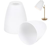 Tofficu 2pcs White Flat Lamp Shades, Small Modern Chandelierlamp Shades, Frosted Plastic Light Shade Cover Replacement, Horseshoe Lampshade for Ceiling, Table, Pendant, Wall, Floor Lamps