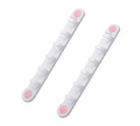 Tofficu 2pcs White Plastic Wall Mounted Kitchen Hook Rack with 6 Hanger Hooks Traceless Adhesive Design for Metal Coating and Wooden Surfaces for Bathroom and Kitchen Storage Random Color