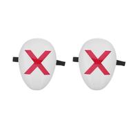 Tofficu 2pcs White X Face Mask Lightweight Synthetic Resin Costume Accessory with Comfortable Fit for Masquerade Party Performance and Halloween Prank Party