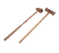 Tofficu 2pcs Wooden Body Acupoint Massaging Sticks Lightweight Compact Design Back Massage Hammer for Travel and Office Use, Oval Bamboo Joint Shape for Effective Body and Foot Massage