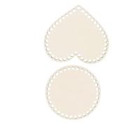 Tofficu 2pcs Wooden Crochet Basket Bottoms Circle and Heart Shape DIY Base for Knitting Bags Crafting Supplies Home Decoration