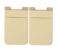 Tofficu 2pcs Yellow Marble Pattern Phone Card Holder Dual Slot Adhesive Wallet Pouch for Easy Storage of Credit Cards and Ids Durable and Stylish Mobile Accessory