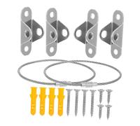 Tofficu 2sets Heavy Duty Furniture Anchors Stainless Steel Earthquake Straps Secure Wall Mount Boy Girl Safety Protection Tip Prevention for Bookshelves Cabinets