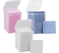 Tofficu 3 Bottles Eyelash Glue Wipes with Cotton Pads for Home Use and Nail Beauty, Convenient and Practical Lash Extension Cleaner, Assorted Colour, 200 Pieces Each