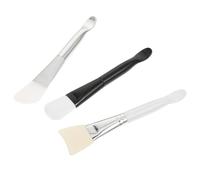 Tofficu 3 Pcs Facial Mask Applicator Brush Set with Soft Food-grade Silicone Mud Brush and Stirring Spoon for Face Skincare and Cosmetic Cream Application Random Color