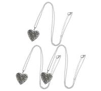 Tofficu 3 Pcs Heart Shape Luminous Copper Pendant Necklace with Hollow Out Design Solid Essential Oil Diffuser Holder for Women Easy Open Case Mixed Colors for DIY Jewelry