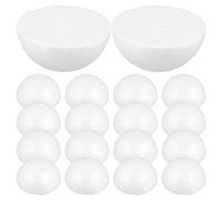 Tofficu 30 Pcs 8CM Foam, Half Ball Modelling Polystyrene Foam Ball, Half Sphere for Arranging Wedding Christmas Decoration Art Projects (White)