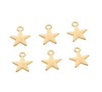 Tofficu 30 Pcs Gold Five-pointed Star Pendants Alloy DIY Jewelry Making Charms for Necklace Bracelet Earring Crafting Classical Design Accessories