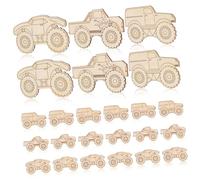 Tofficu 30 Pcs Unfinished Wood Truck Cutouts Crafts with Smooth Edges for Painting and Hanging Versatile Wooden Monster Truck Decorations for DIY Home Office Wedding and Party Use