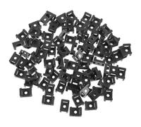Tofficu 300pcs Black Saddle Type Cable Tie Mounts with Screw Hole Abs Material Low Profile Wire Saddle for Securing Cable Lines on Walls and Automation Systems