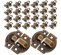 Tofficu 30pcs Antique Catch Buckle Vintage Decorative Case Latches for Jewelry Boxes and Gift Boxes with Patina Bronze Finish
