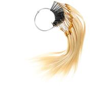 Tofficu 30pcs Human Hair Test Strands Set Natural Beige 9° Hair Sample Rings and Dyeing Charts