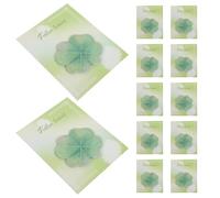 Tofficu 32pcs St Patrick's Day Four Leaf Clover Cute Small Adhesive Note Pads Self Stick Memo Pads for Office School Classroom Teaching Supplies