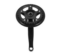 Tofficu 32t Mountain Bike Single Crankset Chainring Crank Set Black High-strength Alloy Plastic Iron Single Speed Design Versatile Compatibility Chain Guard for Mountain Bike Touring