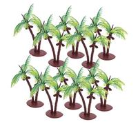 Tofficu 36pcs Miniature Coconut Palm Trees for Diorama Models Realistic Plastic Landscape Trees with Deep Trunks and Dark Green Leaves Craft Supplies for Sand Table Aquarium and Train