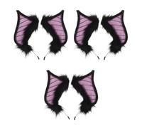 Tofficu 3pcs Bat Ears Headband Faux Fur Cloth Gothic Cosplay Hair Band