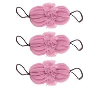 Tofficu 3pcs Bath Pouf Shower Loofah Sponge Pe Material Simple Design Supple Cleaning Producing Rich Foams Comfortable Shower Bath Supply for Daily Bathing