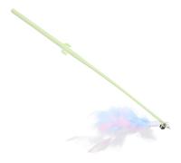 Tofficu 3pcs Cat Teasing Wand with Bell and Feather Interactive Cat for Self-entertainment and Physical Activity Cute Cartoon Design for Indoor Play