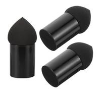Tofficu 3pcs Compact Makeup Sponge Brush for Women with Different Shapes, Black Colour, Uniform Fine Pores, Multiple Uses, for Daily Travel and Blending Foundation