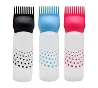 Tofficu 3pcs Hair Dye Bottles Refillable Dye Container 6.7x1.8x1.8inch Plastic Bottle with Comb Design Good Sealing Applying Conditioner for Household Salon Hair Care