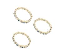 Tofficu 3pcs Halloween Evil Eye Ring for Women Adjustable Metal Finger Band with Vibrant Colours, Unique Statement Jewelry for Parties and Weddings