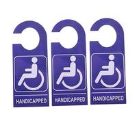 Tofficu 3pcs Handicap Parking Signs Blue PVC Disabled Placard Wheelchair Permit Tags for Car Door Outdoor Accessible Parking Lot Use
