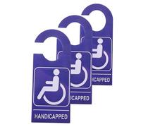 Tofficu 3pcs Handicap Parking Signs Blue PVC Wheelchair User Permit Tags for Car Outdoor Use Clear Disabled Symbol Placard Hangers for Temporary Accessible Parking Easy to Hang and