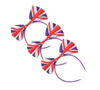 Tofficu 3pcs Lovely Satin Bow Headbands Elastic and Not Easy to Break Large Bow Hair Accessories for Mardi Gras and Easter Festival Head Hoops